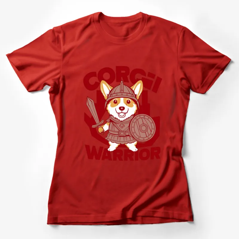 Corgi Warrior T-Shirt, Cute Dog in Armor Graphic Tee, Viking Corgi Unisex Shirt, Pet Lover Gift Female T-Shirt