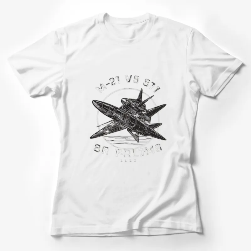 Vintage Aircraft T-Shirt, SR-71 Blackbird vs M-21, Aviator Military Plane Tee, Gift for Pilots Female T-Shirt