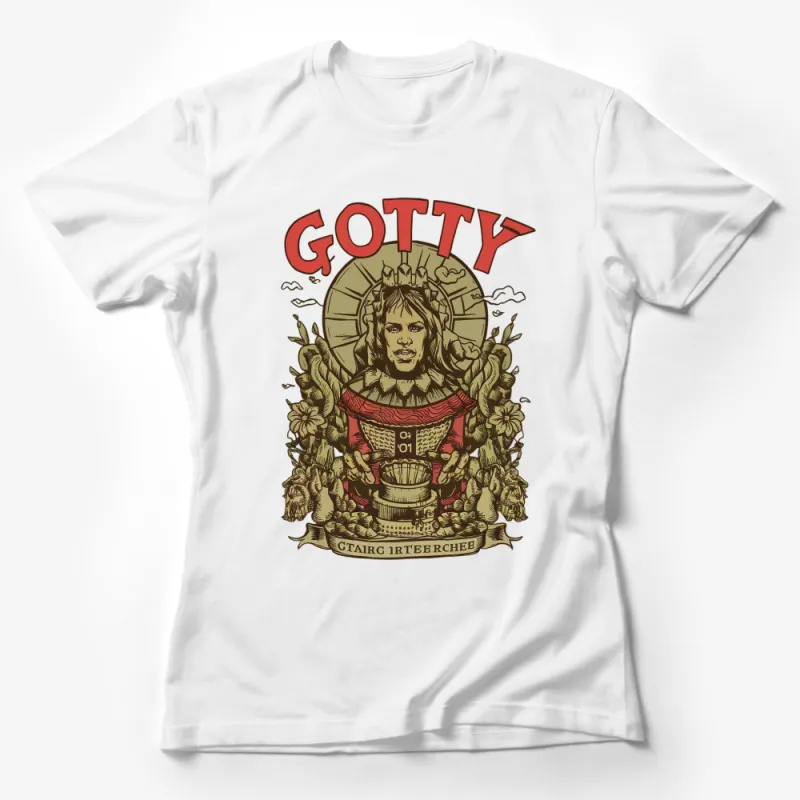 Vintage Gotty Poker King Graphic T-Shirt, Unique Royal Card Design Tee, Fashionable Casual Wear Female T-Shirt