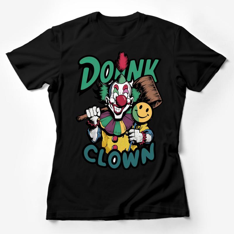 Funny Clown T-Shirt, Cartoon Clown Graphic Tee, Unisex Cotton Shirt, Colorful Jester Shirt, Casual Streetwear, Novelty Top, Gift Idea Female T-Shirt