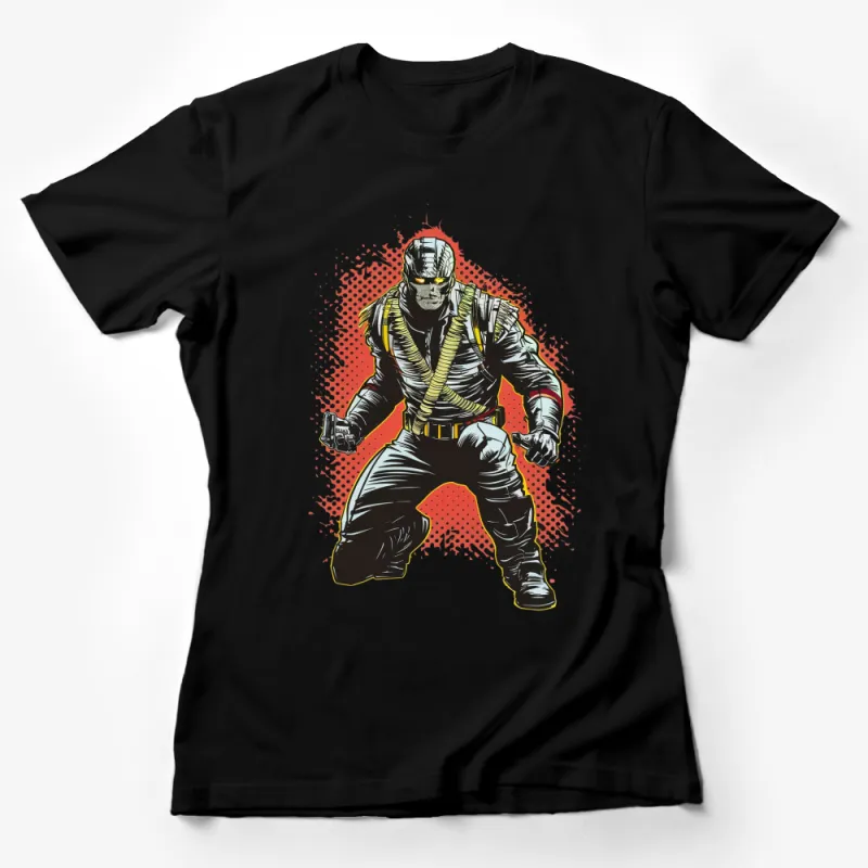 Comic Style Bold Soldier T-Shirt, Men's Graphic Tee, Vintage Inspired Military Design, Unique Gift Idea Female T-Shirt