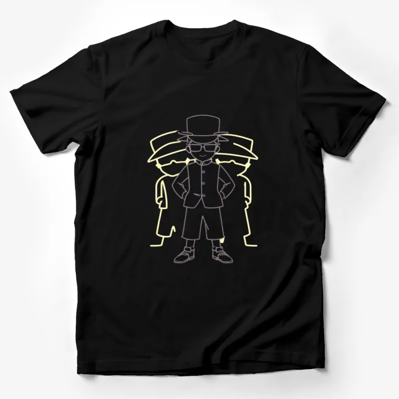 Stylish Steampunk Gentleman Character T-Shirt, Unique Fashion Illustration Shirt, Men's and Women's Apparel Male T-Shirt