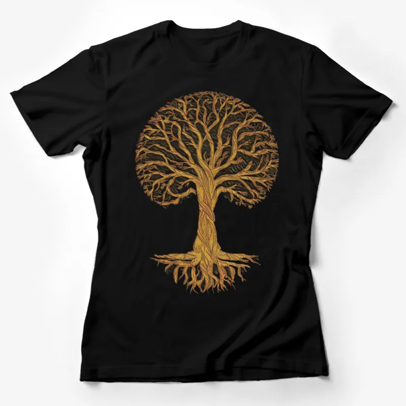 Artistic Tree Illustration T-Shirt, Vintage Style Tree of Life, Unique Nature Inspired Tee, Unisex Apparel Female T-Shirt