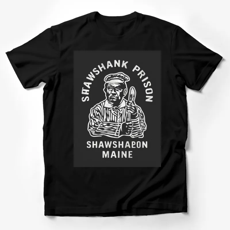 Shawshank Prison Maine T-Shirt, Classic Movie Inspired, Black Graphic Tee, Unisex Male T-Shirt