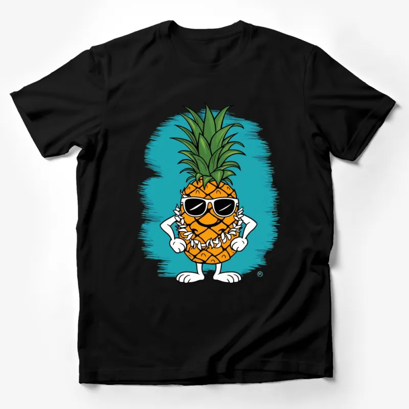 Funky Pineapple Character T-Shirt, Cool Summer Beach Vibes Top, Hipster Fruit Graphic Tee Male T-Shirt