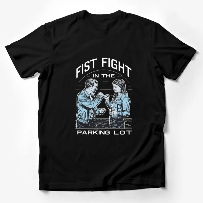 Fist Fight in the Parking Lot Graphic T-Shirt, Cool Retro Design, Unisex Tee for All Ages Male T-Shirt