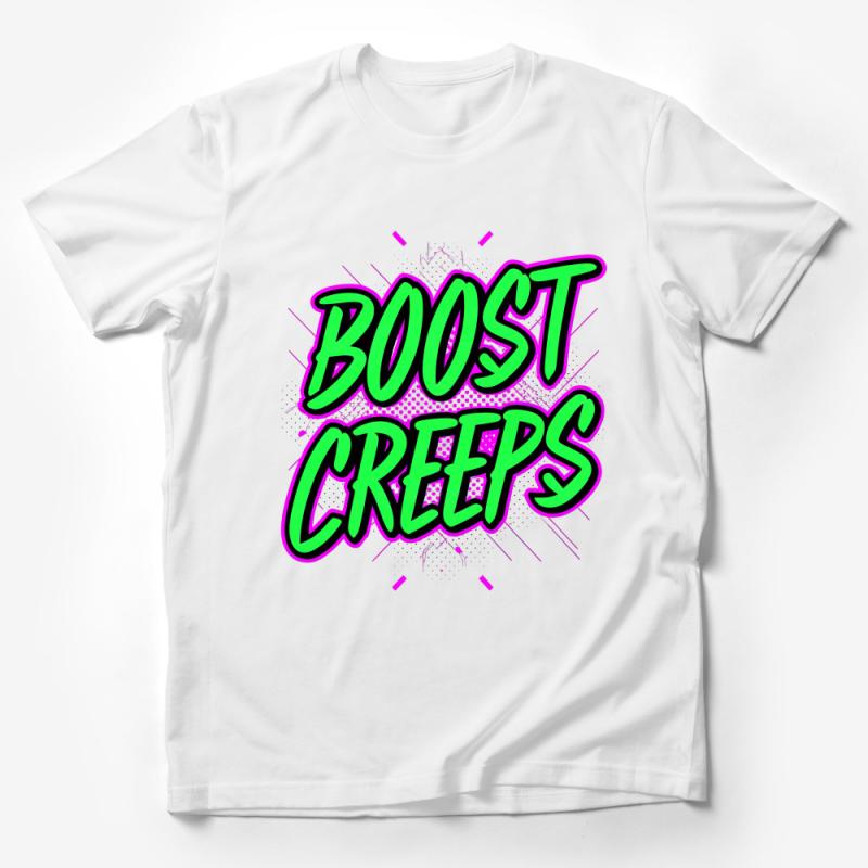 Retro Boost Creeps Graphic T-Shirt, Unisex Pop Art Tee, Vibrant Streetwear Top, Casual Summer Shirt Male T-Shirt