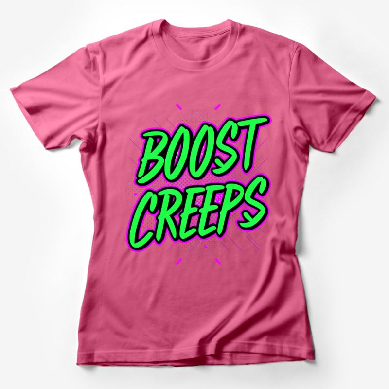 Retro Boost Creeps Graphic T-Shirt, Unisex Pop Art Tee, Vibrant Streetwear Top, Casual Summer Shirt Female T-Shirt