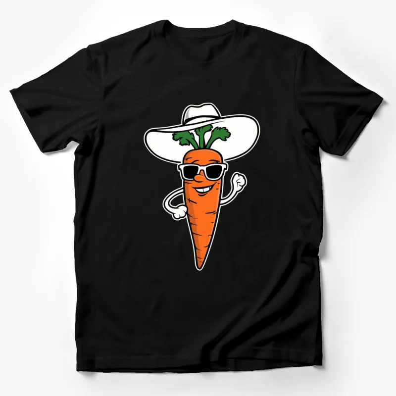 Funky Carrot with Sunglasses and Hat T-Shirt, Unisex Graphic Tee, Summer Vegetable Shirt Male T-Shirt