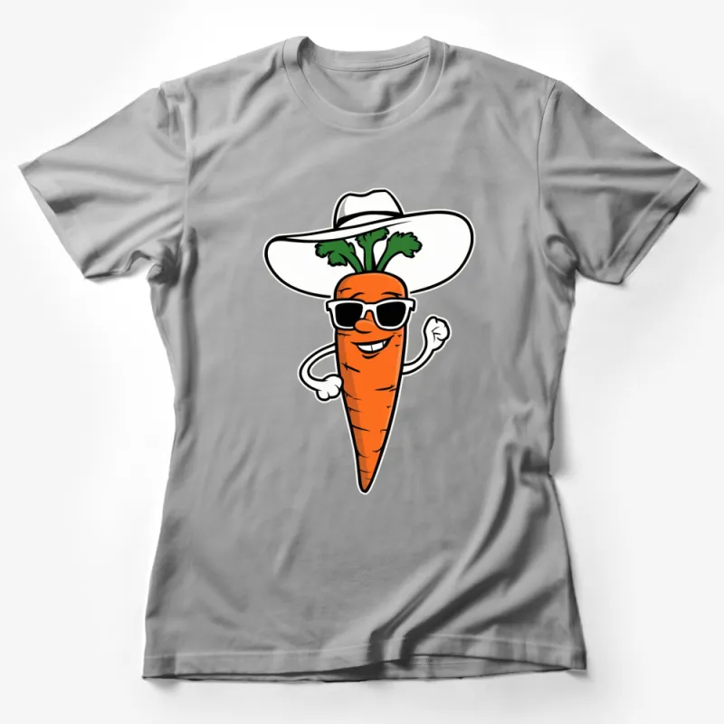 Funky Carrot with Sunglasses and Hat T-Shirt, Unisex Graphic Tee, Summer Vegetable Shirt Female T-Shirt