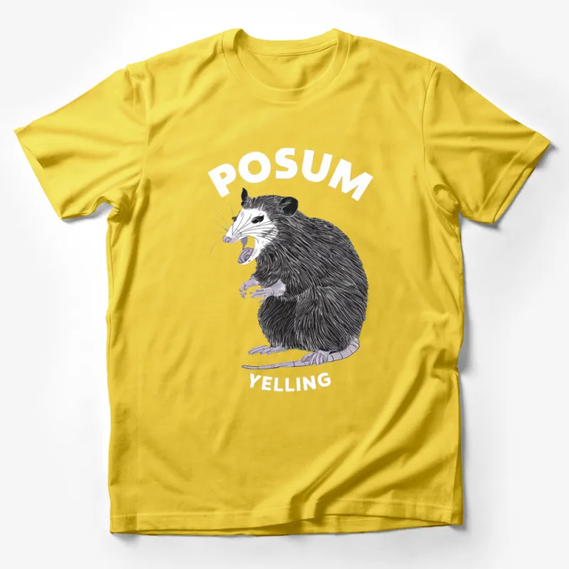 Yelling Possum Graphic T-Shirt, Funny Animal Lover Tee, Unisex Adult Clothing, Unique Wildlife Illustration Shirt Male T-Shirt