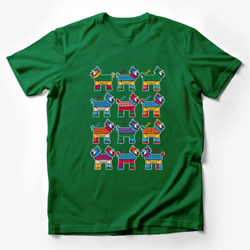 Colorful Cartoon Llama T-Shirt, Kids and Adults, Cute Animal Graphic Tee Male T-Shirt