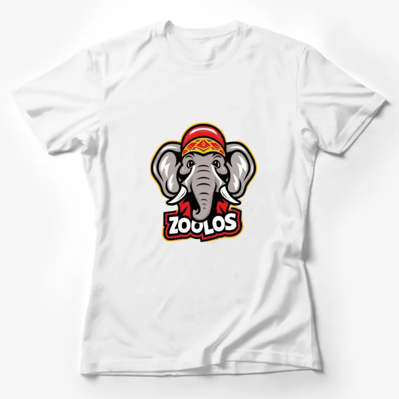 ZooLos Elephant T-Shirt, Cool Elephant Graphic Tee, Bandana Elephant Shirt for Men and Women Female T-Shirt