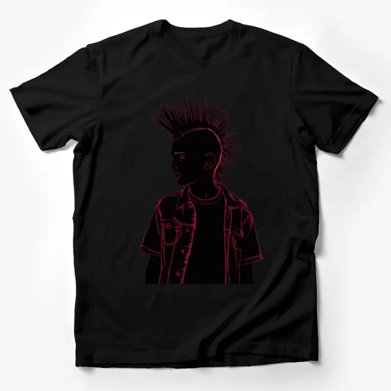 Punk Rock Silhouette T-Shirt, Bold Graphic Tee, Street Style, Edgy Fashion, Unisex Shirt Design Male T-Shirt