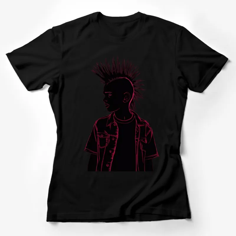 Punk Rock Silhouette T-Shirt, Bold Graphic Tee, Street Style, Edgy Fashion, Unisex Shirt Design Female T-Shirt