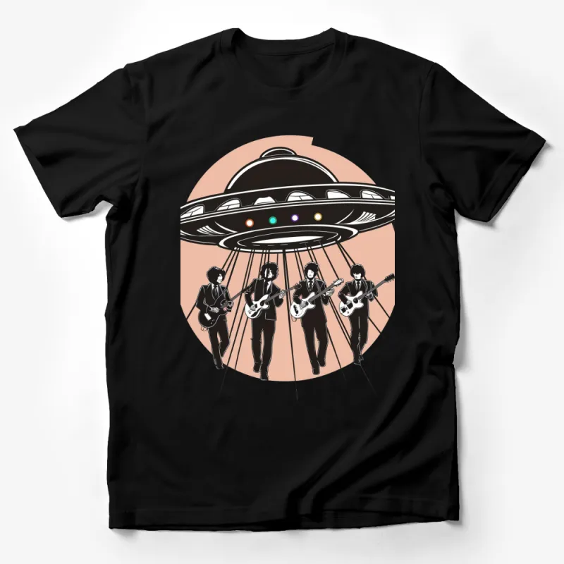 Alien UFO Band Music Invasion Graphic Tee, Vintage Rock Style, Men's Women's Unisex T-Shirt Male T-Shirt