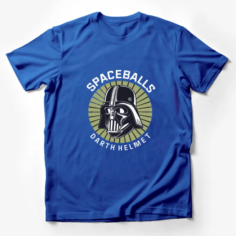 Spaceballs Darth Helmet Movie Fan Art T-Shirt, Retro 80s Parody Graphic Tee, Unisex Apparel Male T-Shirt