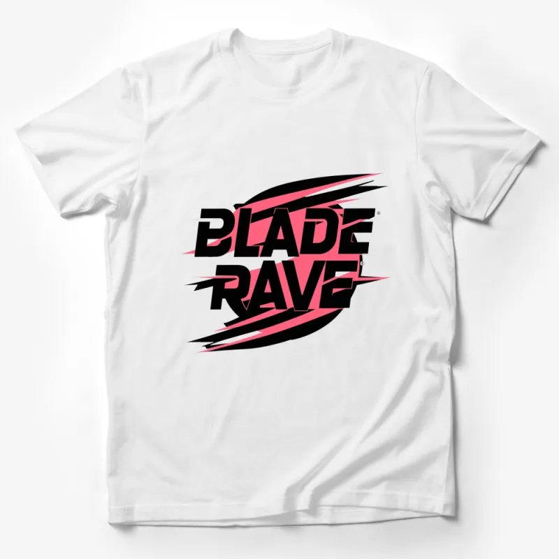 Blade Rave Graphic T-Shirt, Bold Black and Pink Text Design, Trendy Urban Streetwear Shirt for Men and Women Male T-Shirt