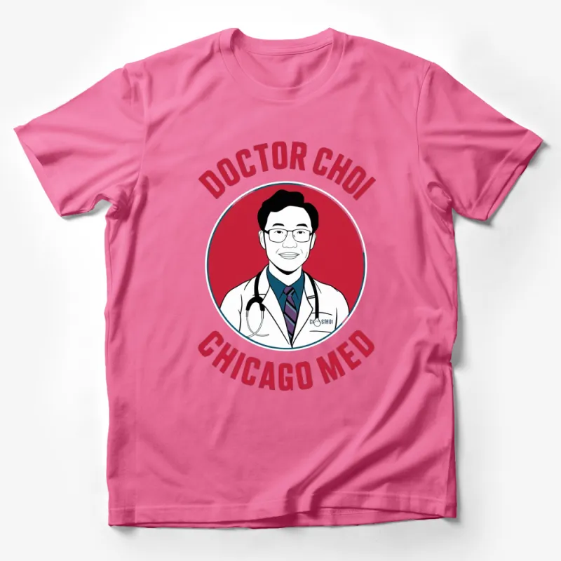 Doctor Choi Chicago Med TV Show Inspired Graphic T-Shirt, Red and White Tee Male T-Shirt