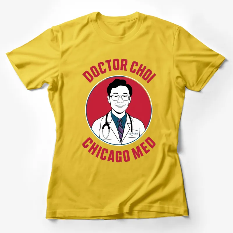 Doctor Choi Chicago Med TV Show Inspired Graphic T-Shirt, Red and White Tee Female T-Shirt