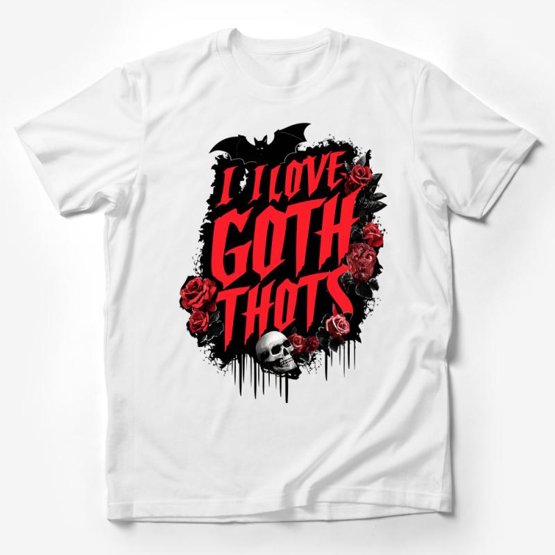 Gothic Love Skull T-Shirt, Dark Fantasy Rose Tee, Horror Bat Graphic ...