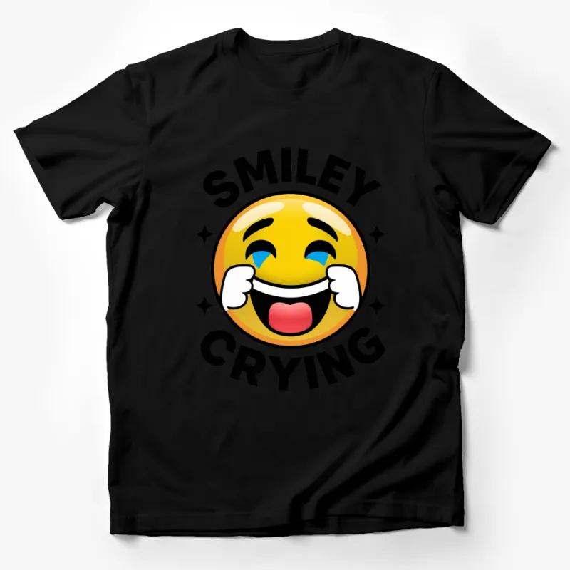 Smiley Crying Emoji T-Shirt, Funny Emotional Face Tee, Laughing Cry Graphic Shirt, Unisex Emoji Top, Gift for Friend Male T-Shirt