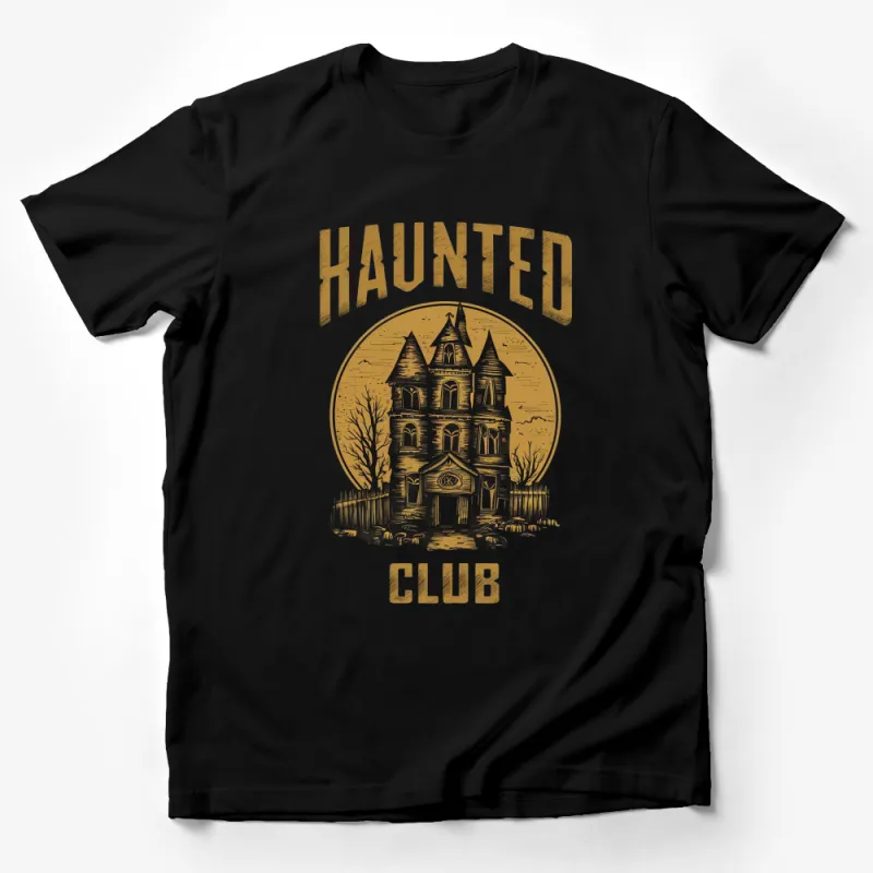 Haunted Club Gothic Mansion Spooky House Halloween T-Shirt, Unique Horror Graphic Tee Male T-Shirt