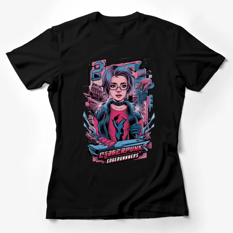 Cyberpunk Edgerunners Anime Graphic Tee, Vibrant Character Art T-Shirt, Colorful Urban Style Top Female T-Shirt