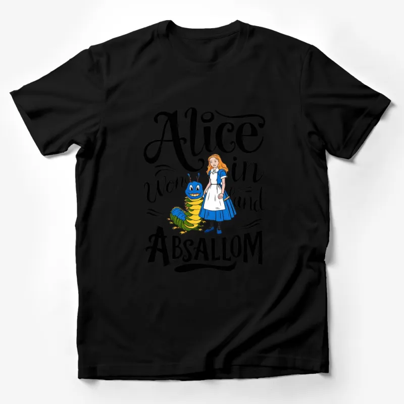 Alice in Wonderland Absalom Caterpillar Graphic T-Shirt, Vintage Style Illustration Tee Male T-Shirt