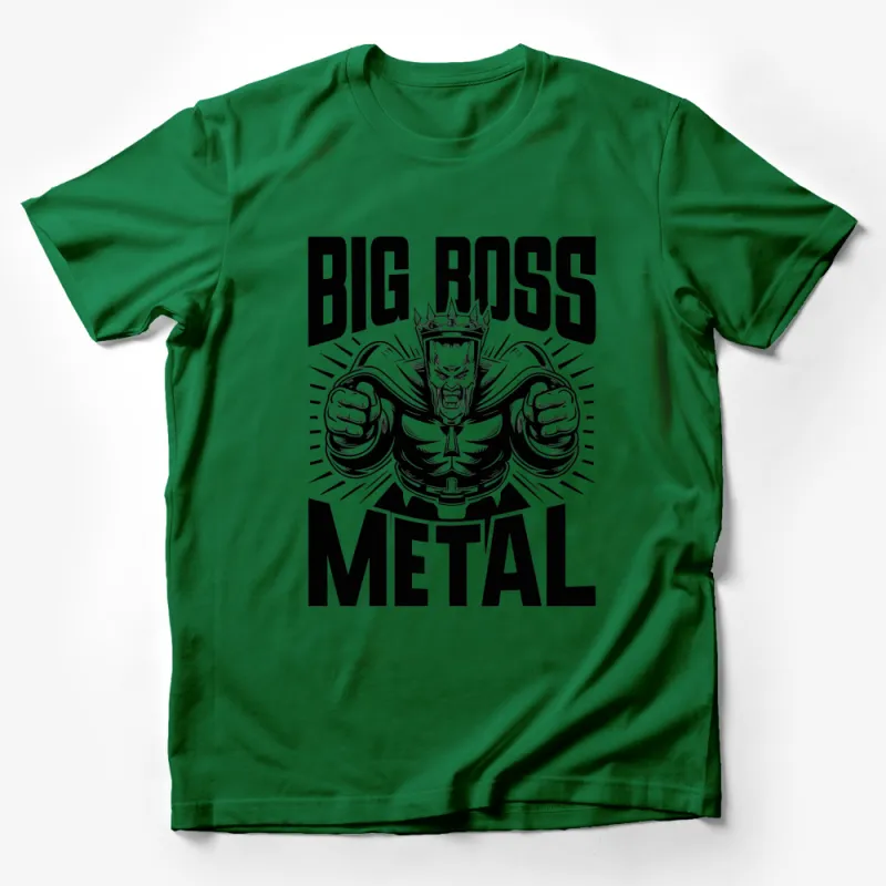 Big Boss Metal T-Shirt, Bold Graphic King Crown Design, Black and White Tee, Urban Streetwear, Men's Fashion Top, Cool Casual Shirt Male T-Shirt