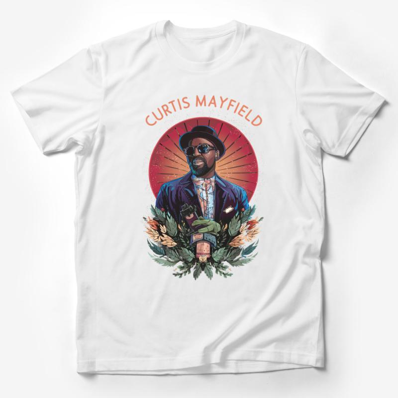 Curtis Mayfield Inspired Graphic T-Shirt, Soul Music Legend Tee, Funky Vintage Style Musician Shirt Male T-Shirt