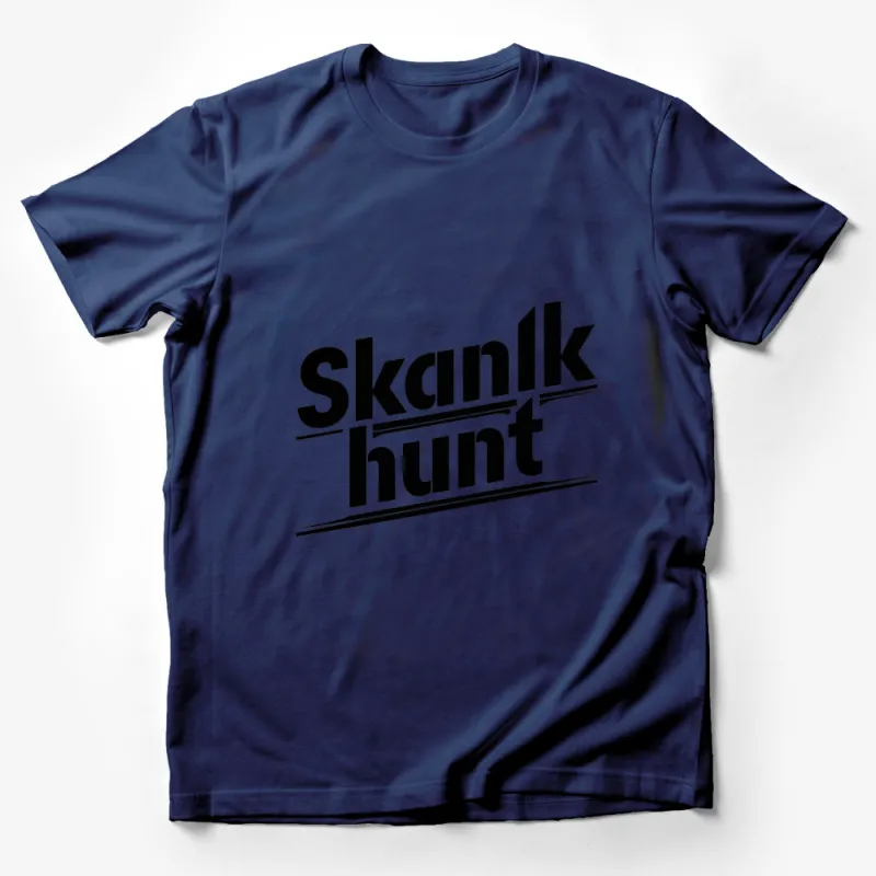 Skank Hunt Logo T-Shirt, Classic Black and White Graphic Tee, Unisex Fashion, Street Style Apparel Male T-Shirt