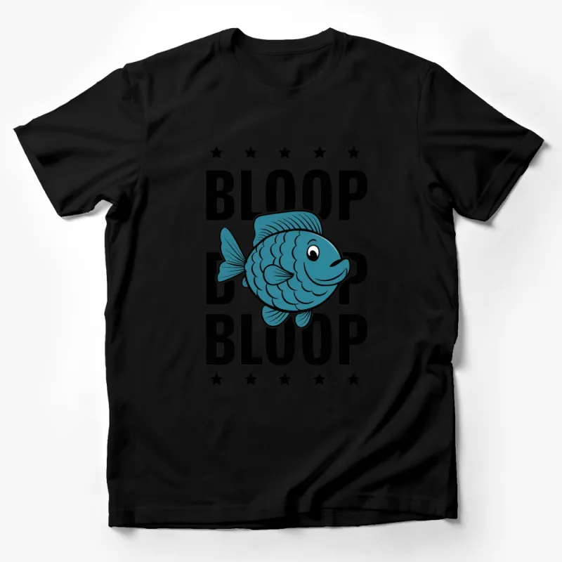 Bloop Bloop Blue Fish Graphic T-Shirt, Cute Aquarium Fish Tee, Unisex Casual Wear Male T-Shirt