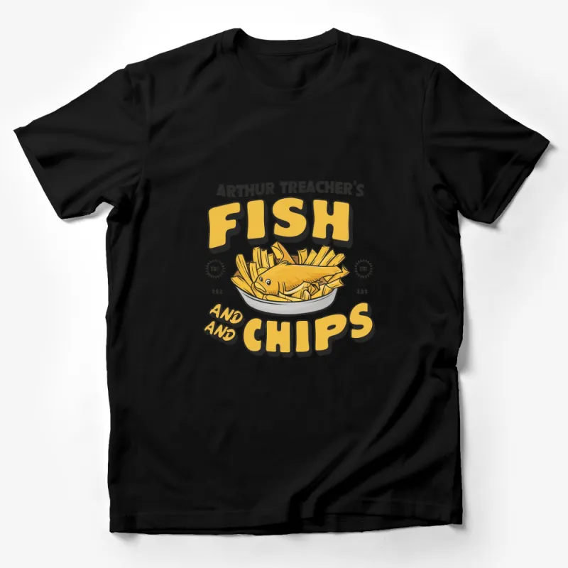 Arthur Treacher's Fish and Chips Retro Foodie T-Shirt, Vintage Fast Food Graphic Tee, Casual Unisex Top Male T-Shirt