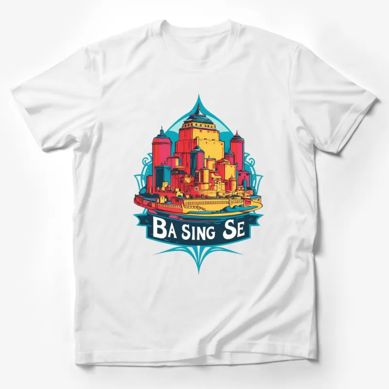 Ba Sing Se City Graphic T-Shirt, Colorful Vintage Style Urban Skyline, Unisex Tee Male T-Shirt