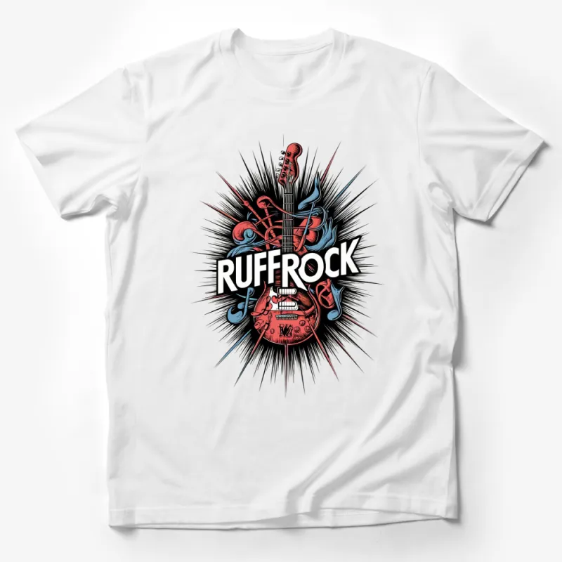 Vintage Guitar T-Shirt, RuffRock Music Tee, Retro Rock and Roll Shirt, Musician Gift, Band Tee, Music Festival Apparel Male T-Shirt