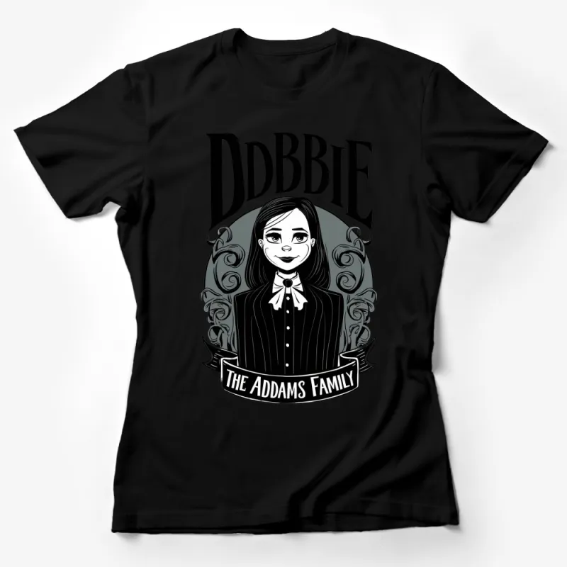 Wednesday Addams Family Inspired Graphic T-Shirt, Gothic Style Cartoon Character Tee, Unisex Female T-Shirt