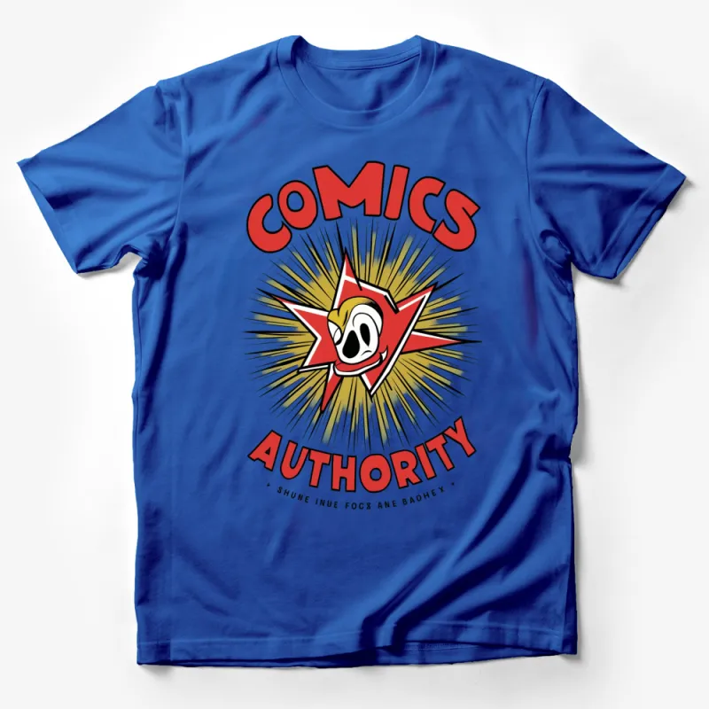 Vintage Comics Authority Star Logo T-Shirt, Classic Comic Book Fan Tee, Retro Style Graphic Shirt Male T-Shirt