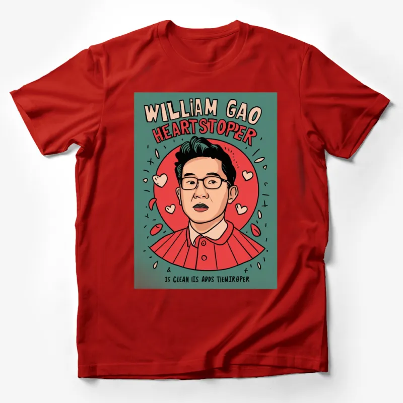 William Gao Heartstopper Inspired Fan Art T-Shirt, Graphic Tee, Unisex Apparel, Gift for TV Series Fans Male T-Shirt