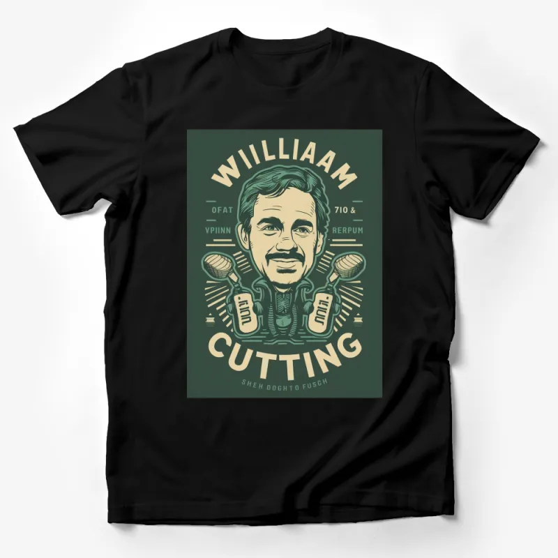 Vintage William Cutting Graphic T-Shirt, Classic Movie Character Design, Men's Fashion Male T-Shirt