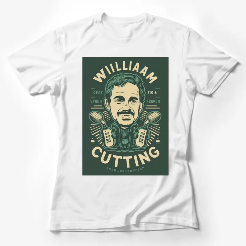 Vintage William Cutting Graphic T-Shirt, Classic Movie Character Design, Men's Fashion Female T-Shirt