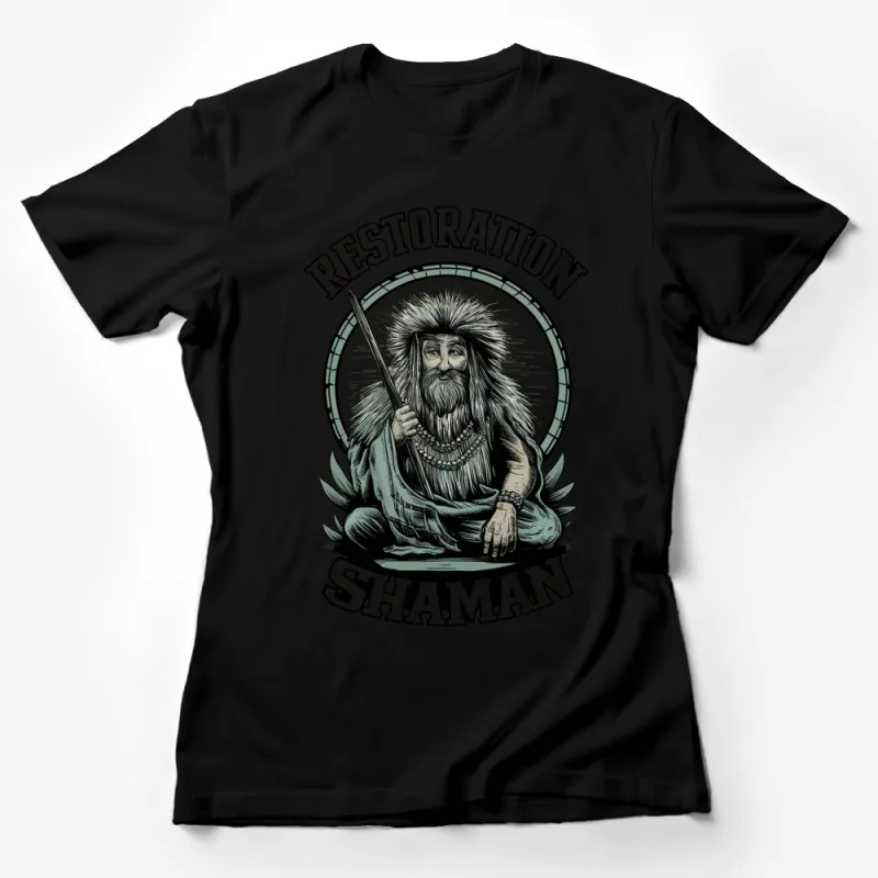 Vintage Restoration Shaman T-Shirt, Mystical Healer Graphic Tee, Unique Spiritual Gift Female T-Shirt