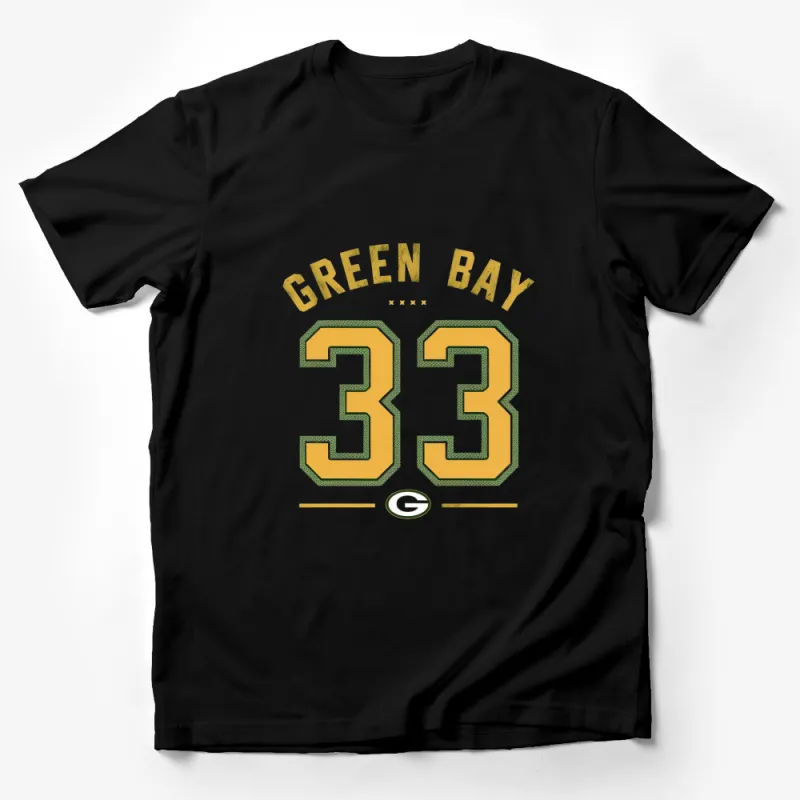 Vintage Green Bay 33 Sports Jersey Style T-Shirt, Retro Athletic Tee, Fan Gear Male T-Shirt