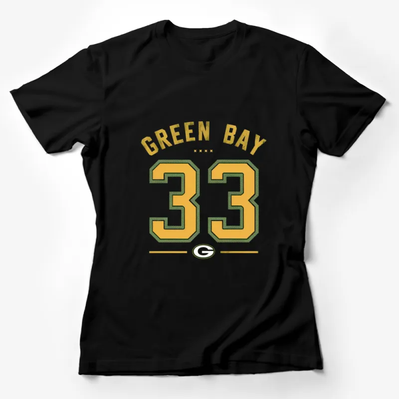 Vintage Green Bay 33 Sports Jersey Style T-Shirt, Retro Athletic Tee, Fan Gear Female T-Shirt