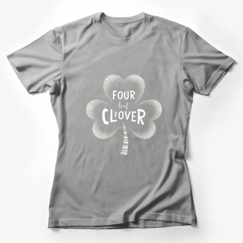 Four Leaf Clover T-Shirt, St. Patrick's Day Lucky Shirt, Unisex Graphic Tee, Minimalist Design Female T-Shirt