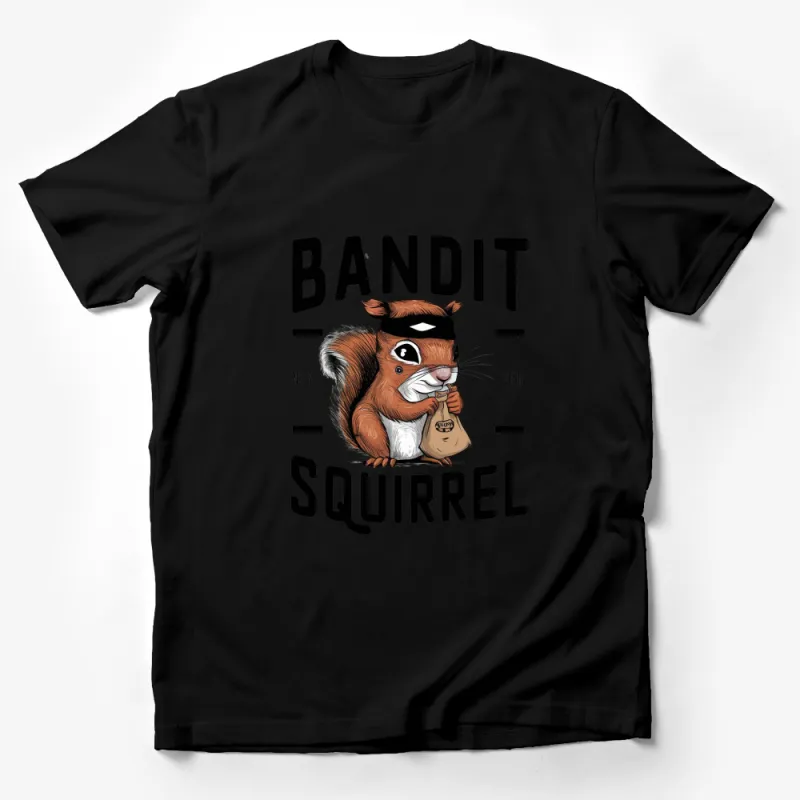 Bandit Squirrel Graphic T-Shirt, Cute Animal Tee, Funny Wildlife Shirt, Unisex T-Shirt Design Male T-Shirt