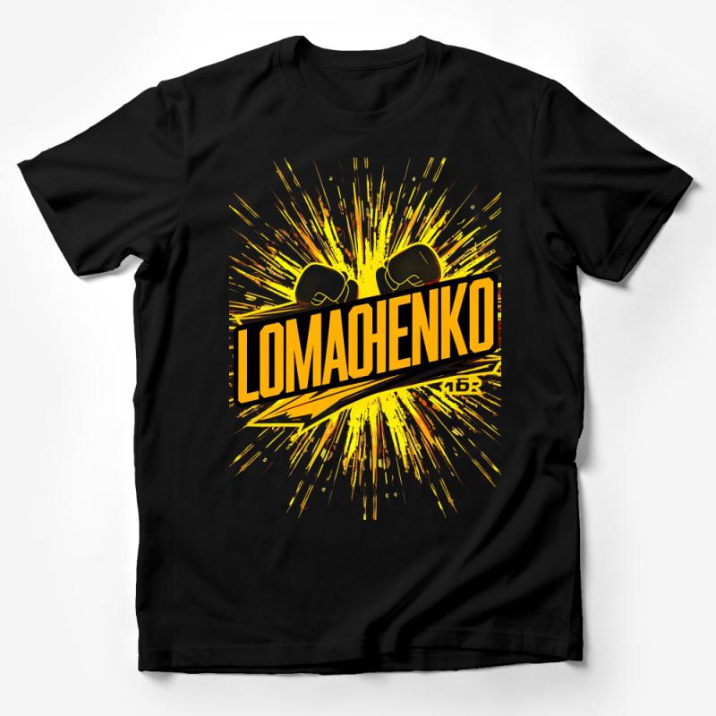 Explosive Design Lomachenko Fan T-Shirt, Bold Graphic Tee, Unisex Boxing Support Shirt, Vibrant Casual Wear Male T-Shirt