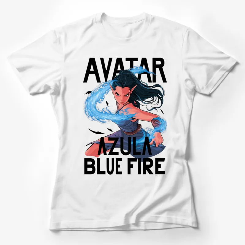 Avatar Azula Blue Fire Graphic Tee, Water Bender Fan T-Shirt, Anime Inspired Unisex Casual Shirt Female T-Shirt