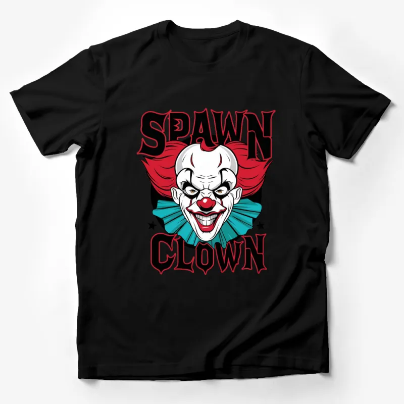 Spawn Clown Graphic T-Shirt, Bold Comic Style Clown Design, Red and White, Unisex Tee Male T-Shirt