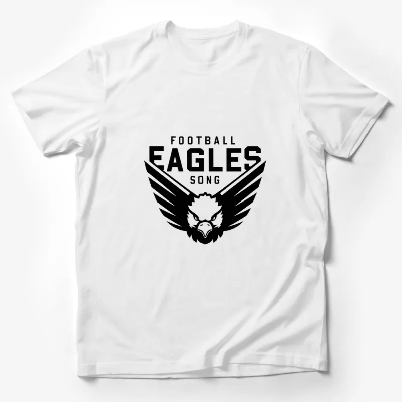 Eagles Football Song Graphic T-Shirt, Black and White Eagle Design, Sports Fan Apparel, Casual Wear Male T-Shirt